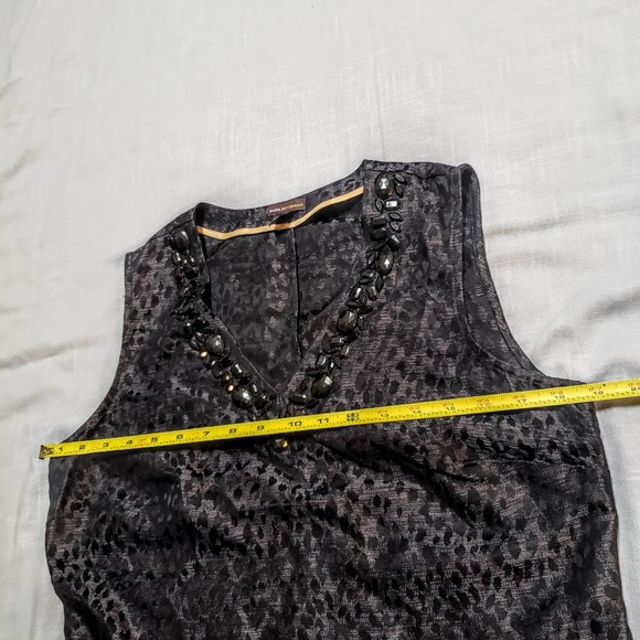 DANA BUCHMAN Dress, Gray Black Beads Cheetah, 10 - Picture 8 of 8